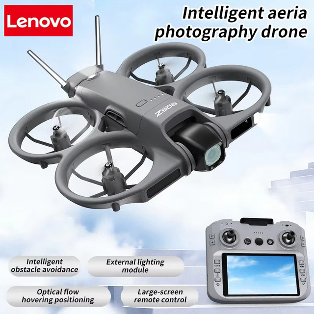 Lenovo Z906 GPS Drohne in Grau mit 8K Aerial HD Kamera, intelligenter Hindernisvermeidung und faltbarem Brushless-Antrieb inklusive Fernsteuerung mit großem Display - Bild 1