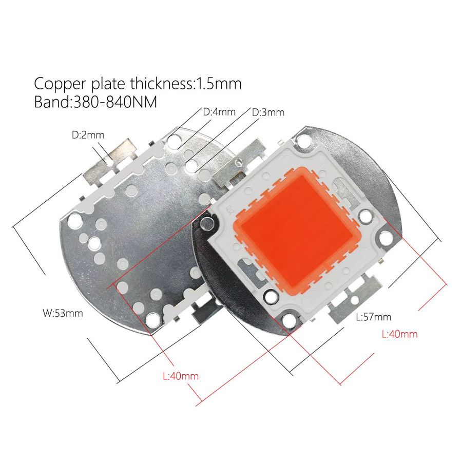 DT&ZM Vollspektrum LED Pflanzenlampe DIY Hochleistungs-LED-Chips 380-840nm - Bild 1