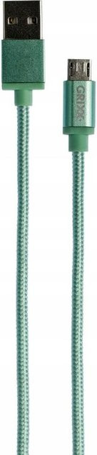 Grixx Datenkabel Micro USB auf USB, geflochten, Grün, Länge: 1 m - Bild 1