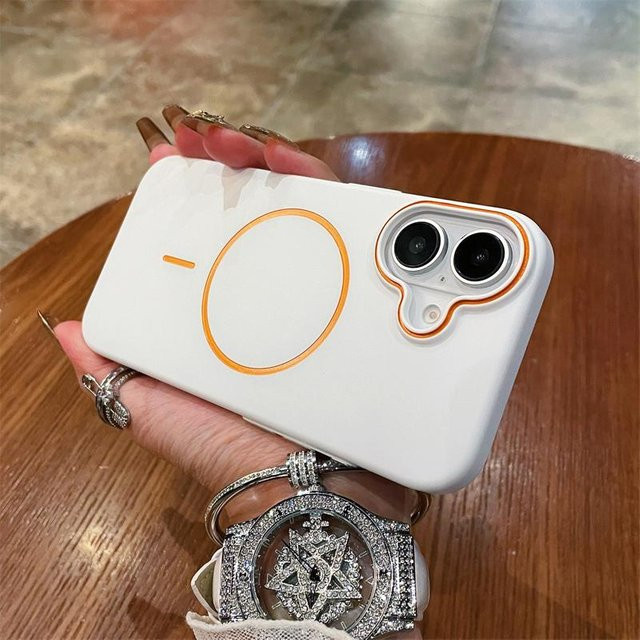 Yiran Magnetische Schutzhülle für iPhone 12 13 14 15 16 Pro Max Plus, Ultradünne Matte Hartschale mit MagSafe Unterstützung, Farbe: Weiß - Bild 1