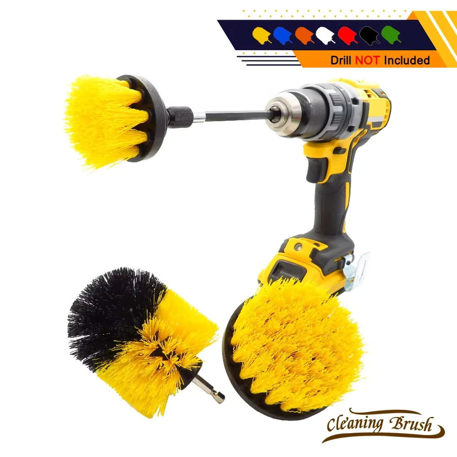 VIBRATITE Power Scrubber Elektrische Reinigungsbürste mit Bohraufsatz, 1-teiliges Bürstenset für Teppiche, Küche und Badezimmer, rot/mehrfarbig - Bild 2
