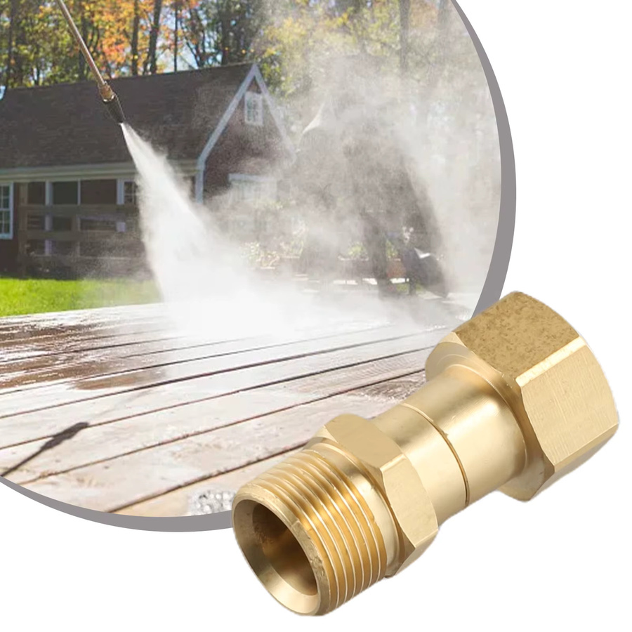 VIBRATITE M22 14mm Gewinde-Druckreiniger-Drehgelenk-Verbinder mit Anti-Wickel-Funktion in Gold - Bild 3