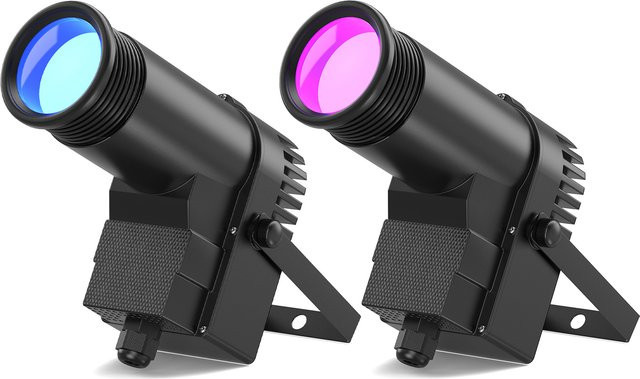 Nitehop 2er Set RGBW LED Beam Pinspot Licht 30W Schwarz für DJ, Party und Bühnenbeleuchtung mit DMX-Steuerung - Bild 1