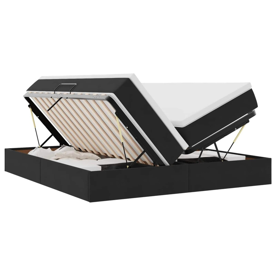 vidaXL Aufbewahrungsbett aus Samt und Metall in Schwarz mit Lift-up-Funktion B/T/H: 200 x 200 x 280 cm - Bild 2