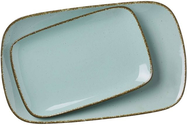 Ritzenhoff & Breker Servierplatten-Set Casa aus Keramik in Blau, rechteckig - Bild 1