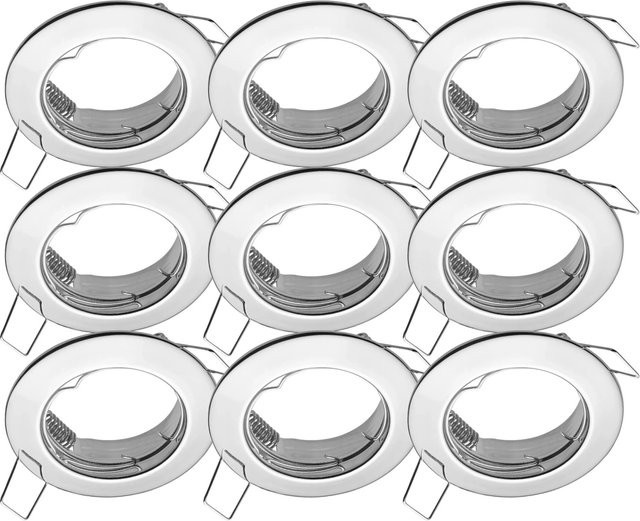 Oktaplex 6er Set Einbaustrahler Sedan für LED-Module 50mm Deckenstrahler in Chromeoptik - Bild 1