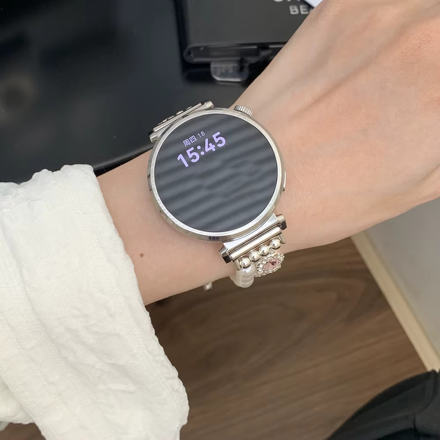 Perlenarmband Edelstahl, Silber, Samsung Galaxy Watch - Bild 3