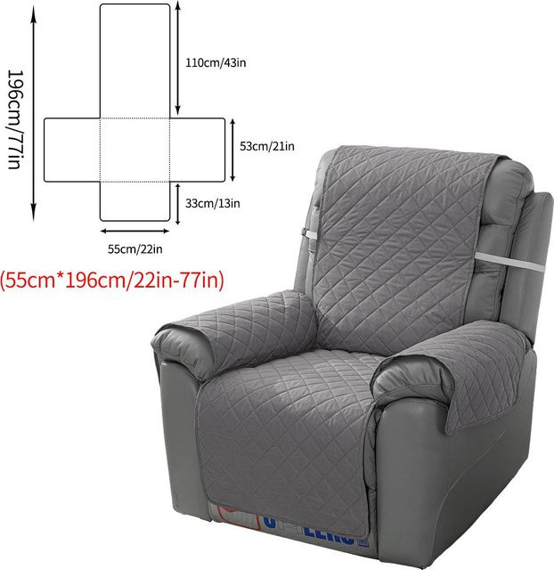 Wasserdichter und rutschfester Sesselbezug in Grau aus elastischem Polyester für dein Einzelsofa oder deinen Liegestuhl - Bild 1