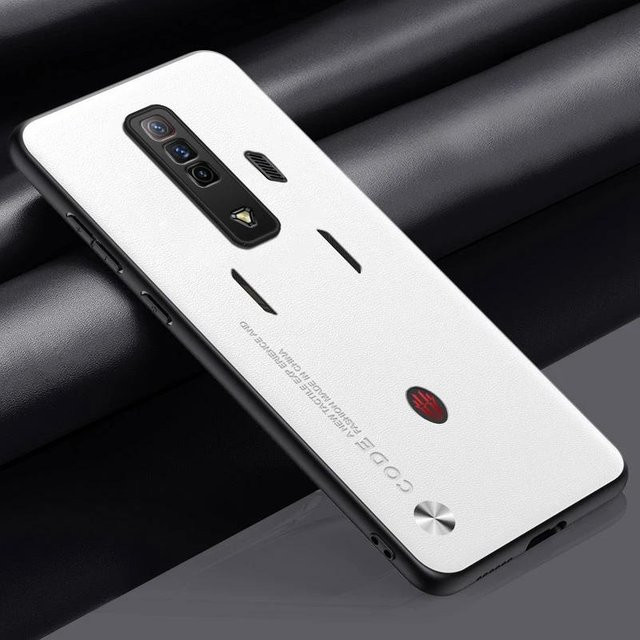 Silikon Vollschutz Handyhülle aus PU Leder für ZTE Nubia RedMagic 7 7S 6 6S Pro in Weiß - Bild 1