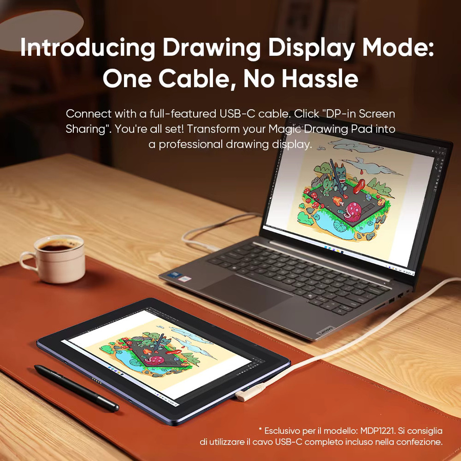 XPPen Magic Drawing Pad Android Zeichentablet mit 12,2 Zoll Display, 8GB RAM, 256GB Speicher, Android 14 und X3 Pro Slim Stylus - Bild 2