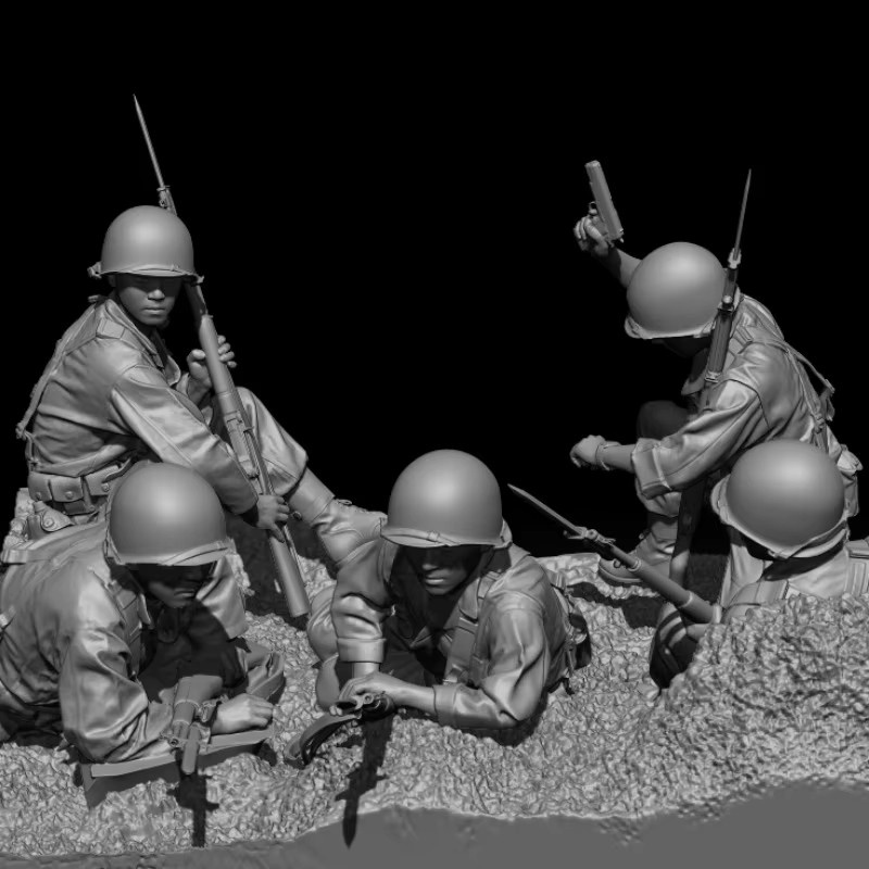 LISM Harzfiguren-Modellbausatz, Militär, Maßstab 1:35, 5-teiliges Set - Bild 2