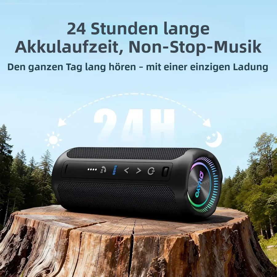 OHAYO Bluetooth-Lautsprecher 35W mit Super Bass, IPX7 Wasserdicht, Tragbarer Outdoor-Lautsprecher in Schwarz - Bild 4