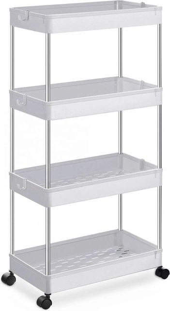 Songmics Küchenregal mit 4 Ebenen in Weiß, modernes Standregal für Küche, Badezimmer oder Wohnzimmer, B/T/H: 22,2 x 40,3 x 86 cm - Bild 1