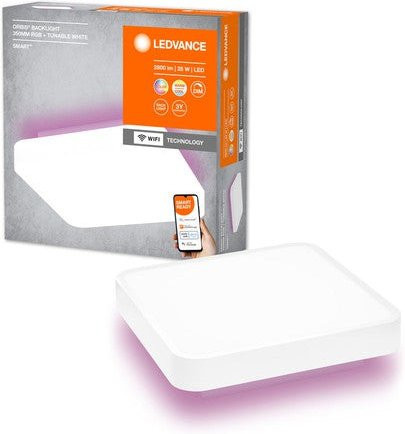 LEDVANCE SMART+ ORBIS BACKLIGHT LED Deckenleuchte RGBW, dimmbar, Wifi, Weiß, B/T/H: 35 x 35 x 1 cm - Bild 1