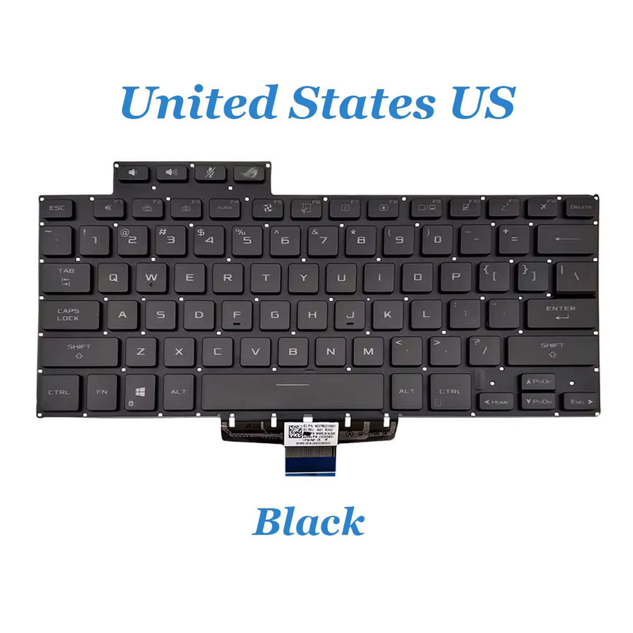 Asus ROG Zephyrus G15 Laptop-Tastatur mit Hintergrundbeleuchtung in Schwarz (Layout: US/JP) - Bild 2