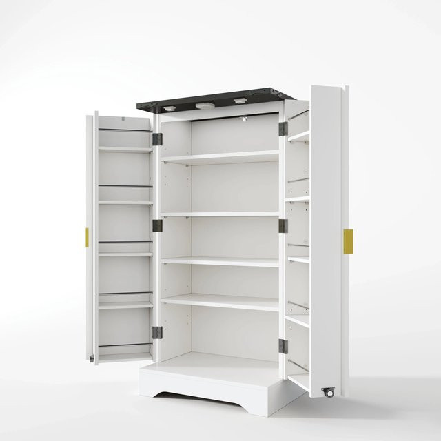 okwish Küchenschrank mit LED Sensorlicht und verstellbaren Regalböden, Weiß, B/T/H: 120 x 60 x 40 cm - Bild 1