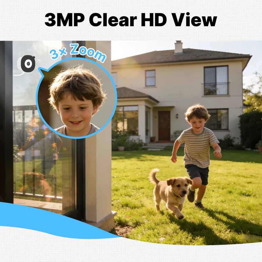 MOES Tuya WLAN Smart Fensterkamera mit 3MP Auflösung, Glasoberflächen-Montage und vollfarbiger Nachtsicht zur Heimsicherheit - Bild 2