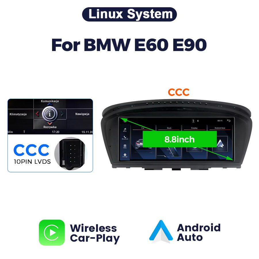 MEKEDE 8,8 Zoll Linux Multimedia-Autoradio für BMW 3er und 5er Serie mit Wireless Carplay, Android Auto, GPS und Bluetooth in Schwarz - Bild 9