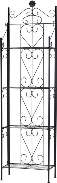 TPFGarden Standregal Emy in Schwarz aus Metall für Garten und Wohnbereich, B/T/H: 45 x 24 x 157 cm - Bild 1