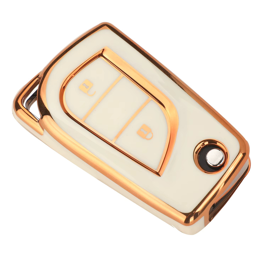 Jingyuqin Weiche TPU Auto Schlüsselhülle für Toyota Auris Corolla Avensis Verso Yaris Aygo Scion TC IM Camry RAV4 Fortuner in Weiß - Bild 2