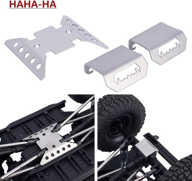 MALOM RC Edelstahl SCX10 III Achsschutz Unterfahrschutz Chassis Armor, Silber, Grau, Metall - Bild 1