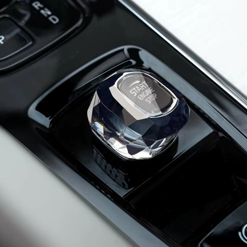 LINGLUYANG Kristallknopf-Abdeckung für Volvo XC60 S90 XC90 S60 V60 V90, Ein-Klick-Start Zubehör, transparent - Bild 4