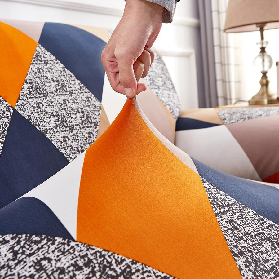 BRHUIXUE Elastischer Sofabezug mit Grafikprint für 1-Sitzer, Multicolor, Polyester, Breite: 90-140 cm - Bild 3