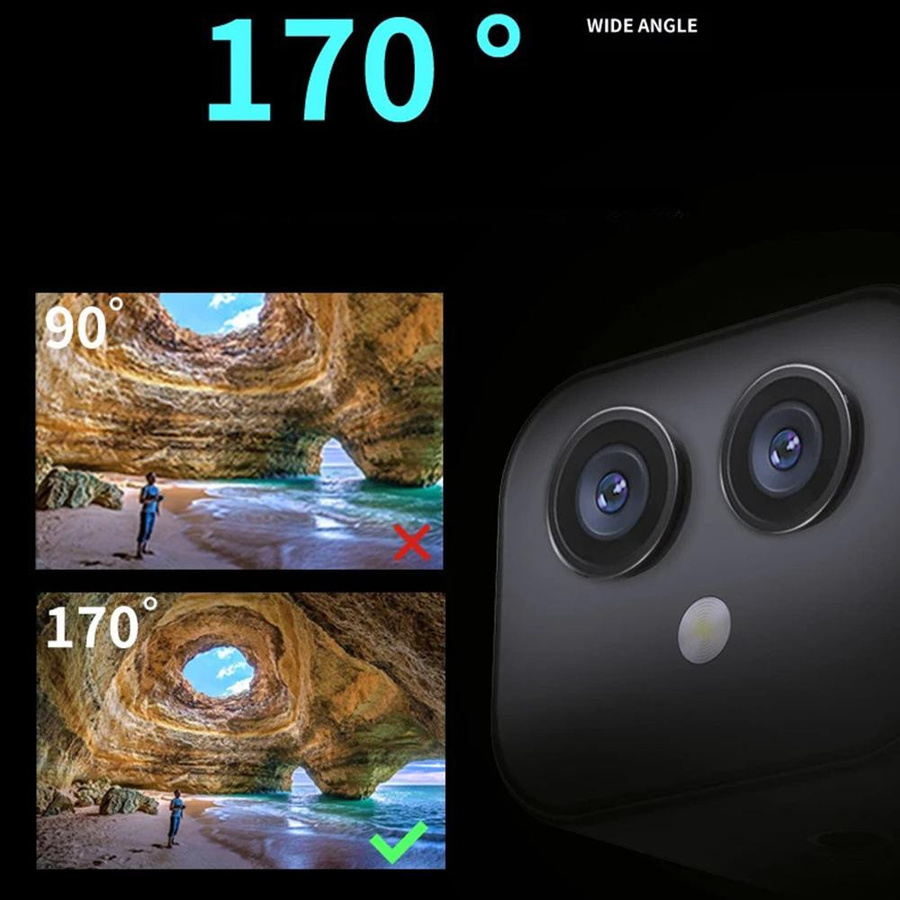 Andoer 4K WiFi Camcorder mit Dual-Objektiv, 170 Grad Weitwinkel und Zwei-Wege-Gegensprechanlage, Schwarz - Bild 5