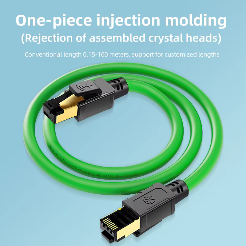 BYXGD Cat5e SFTP Industrial Ethernet Kabel RJ45 LAN Netzwerkkabel für Profinet und POE, Ölbeständig, Blau/Grün - Bild 4