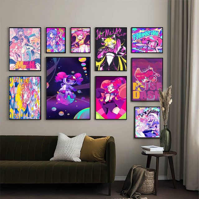Selbstklebendes Muse Dash Anime Kunstposter aus Papier, Mehrfarbig, B/H: 15,0 x 10,0 cm - Bild 1