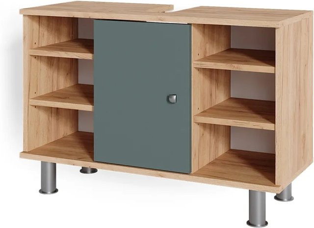 Vicco Waschtischunterschrank Fynn Badschrank Eiche Grün Gold B/T: 80 x 54 cm - Bild 2
