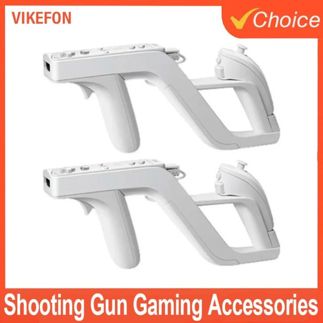 Shooting Zapper Controller für Nintendo Wii und Nunchuk Motion Plus in Weiß - Bild 1