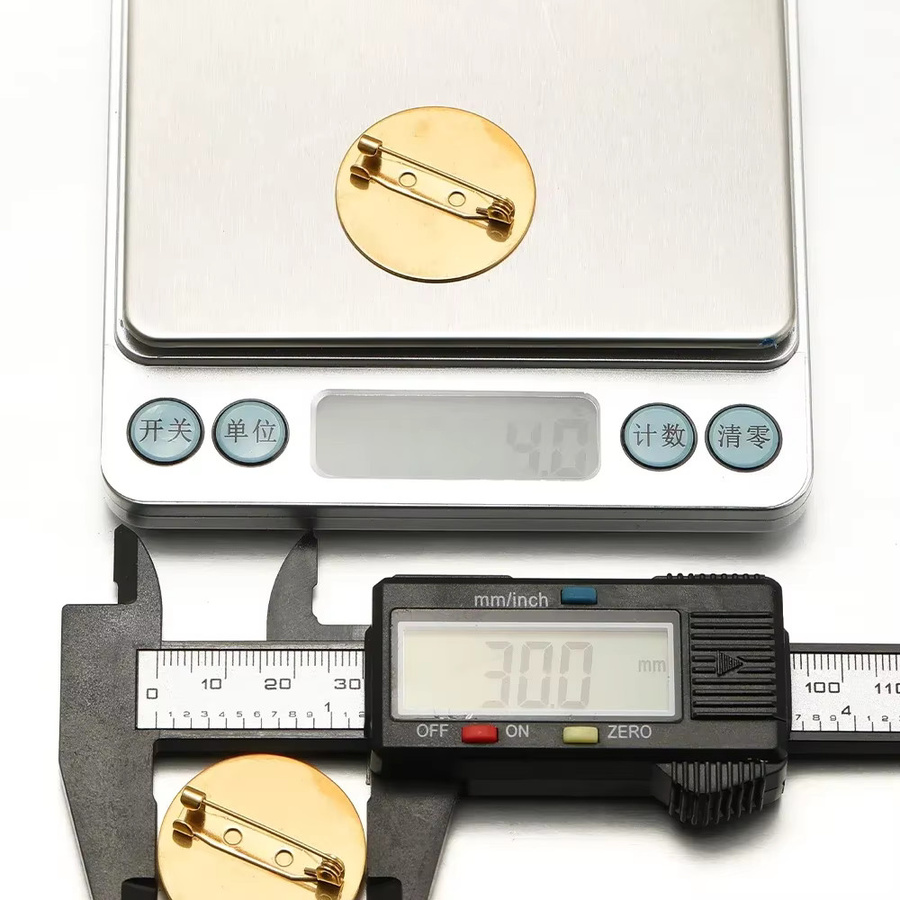 Yovtor Broschenfassungen Edelstahl, Gold, 15–30 mm, 10 Stück - Bild 2