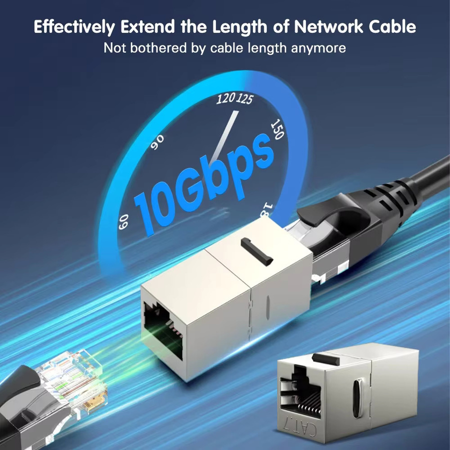 ZoeRax Cat7 Keystone Jack Inline-Koppler für Ethernet LAN Kabelverlängerung, abgeschirmter RJ45 8P8C Stecker für 10 Gbit/s Datenübertragung - Bild 3