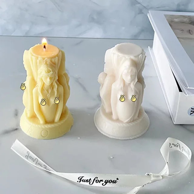 LONTL 3D Hexe Silikonform für DIY Kerzen, Harz, Gips und Seife in Weiß - Bild 1