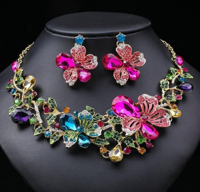 Lucky Star Jewelry Schmuck-Set, Halskette und Ohrringe, Messing, Zirkonia, Damen, 48cm - Bild 1