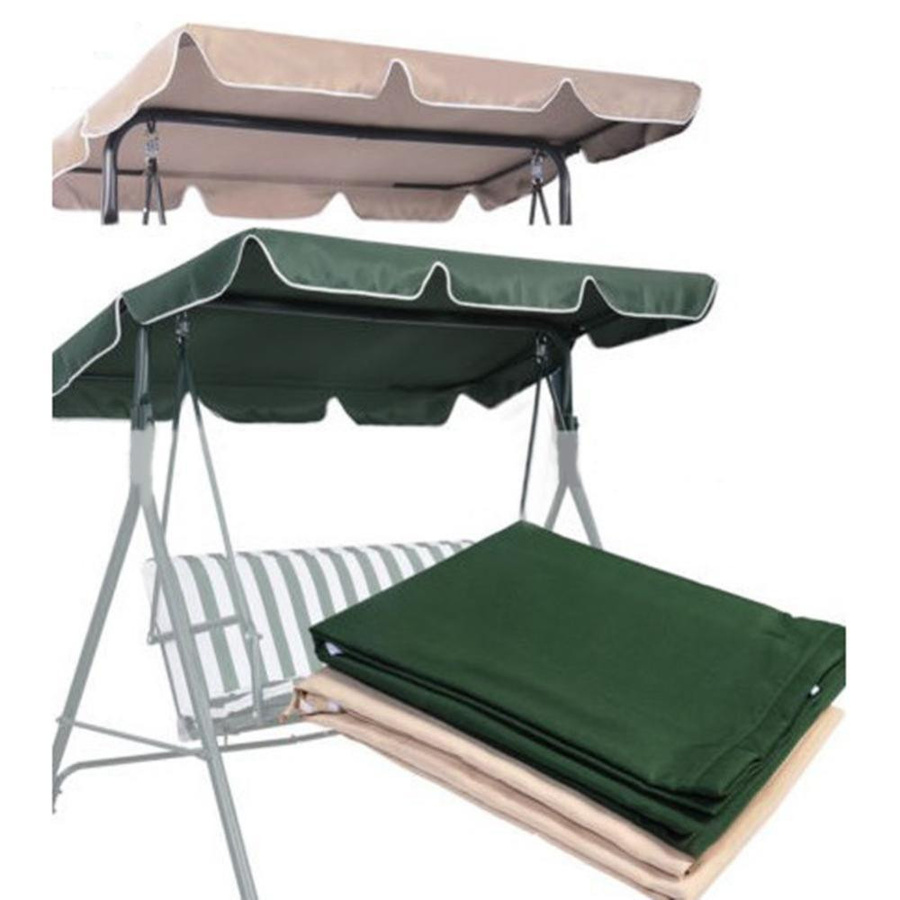 SHhengxi Ersatz-Überdachung für Garten-Schaukeln aus 210D Oxford-Gewebe, Farbe: Kaffeebraun, B/T/H: 190 x 132 x 15 cm - Bild 2