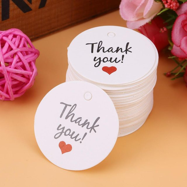 100 Stück DIYelecs Hängeetiketten aus Papier in Weiß für Hochzeitsgeschenke, Dessertanhänger und Preisschilder - Bild 1