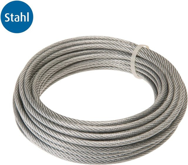 Conacord Stahldrahtseil verzinkt und PVC-ummantelt in Silber, Durchmesser: 3/4 mm, Länge: 10 m - Bild 1