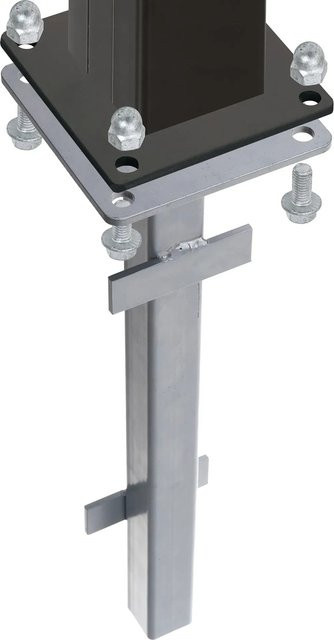 Pfostenanker für WPC-Steckzaunsysteme aus Metall in Silber, Höhe: 50,6 cm, Breite: 15 cm, Tiefe: 15 cm - Bild 1
