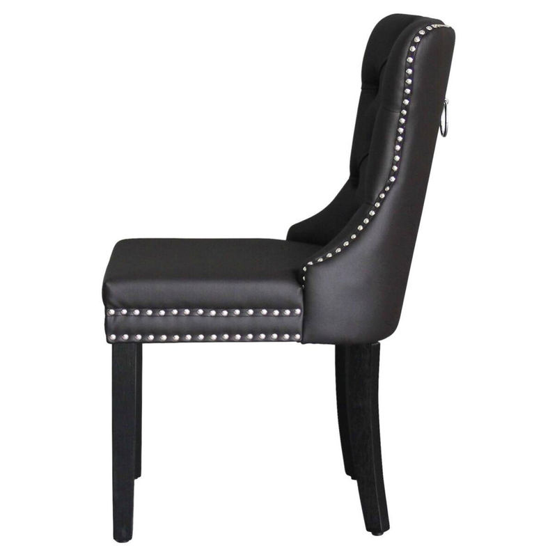 2er-Set Stühle DOMINO von byLIVING aus Kunstleder in Schwarz-Braun mit Knopfpolsterung, B/H/T: 48,5 x 93 x 61 cm - Bild 4