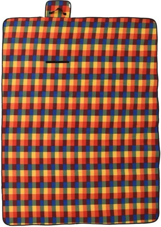vidaXL Picknickdecke faltbar, mehrfarbig kariert, Samt und Aluminium, B/T: 200 x 150 cm