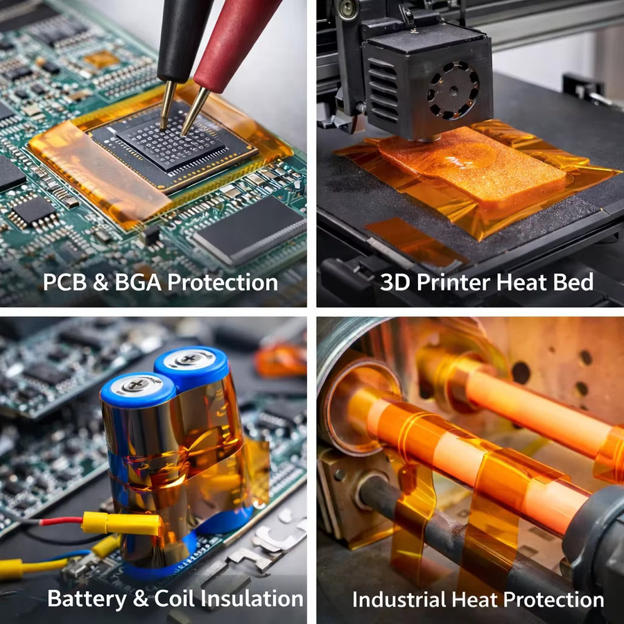 Hochtemperaturbeständiges Polyimid-Isolierband in Orange für PCB BGA Löt- und Reparaturschutz, Länge: 35 m - Bild 5