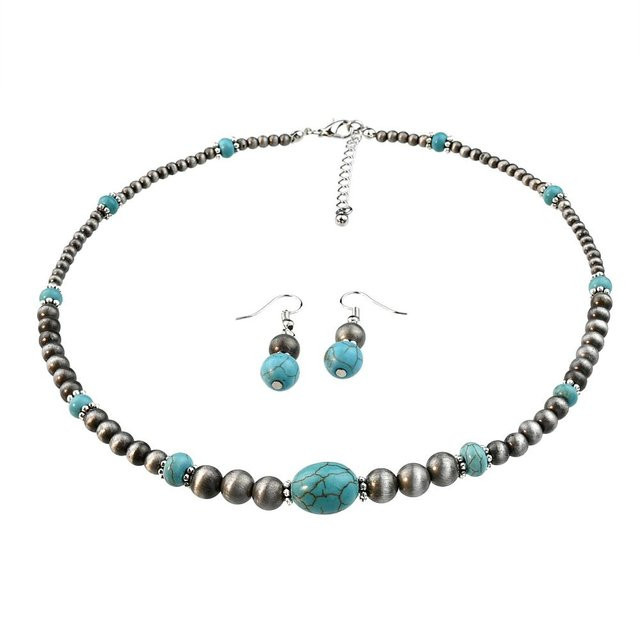 Lucky Star Jewelry Schmuck-Set, Halskette, Ohrringe, Perle, Zirkonia, Bunt, Silber, Damen - Bild 1