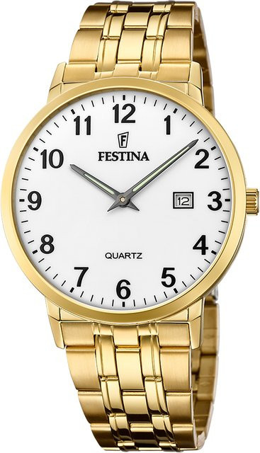 Festina Herrenuhr, Quarz, Edelstahl, 41 mm, Weiß, 5 ATM - Bild 1