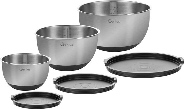 GENIUS Edelstahl-Schüssel-Set, 6-teilig, silber - Bild 1