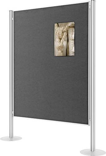 Magnetoplan Präsentationswand Filz Grau beidseitig verwendbar B: 180,0 cm, H: 134,5 cm - Bild 1