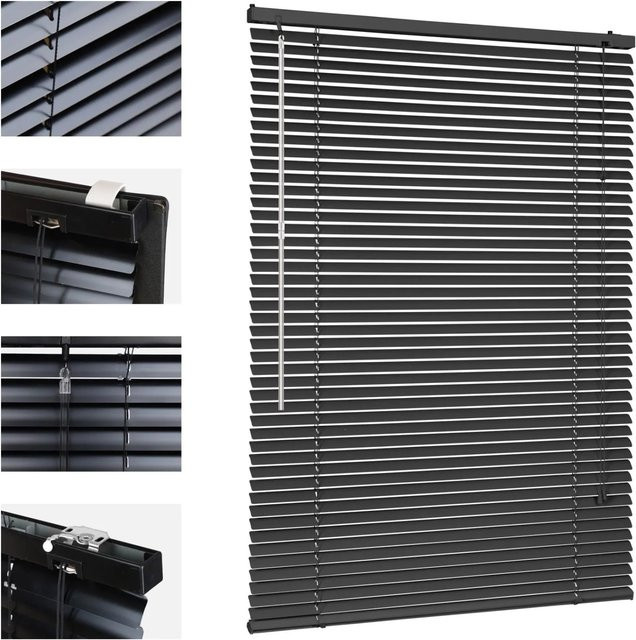 Sekey Aluminium Jalousie Schwarz, thermoisolierend, B/H: 100 x 220 cm - Bild 1