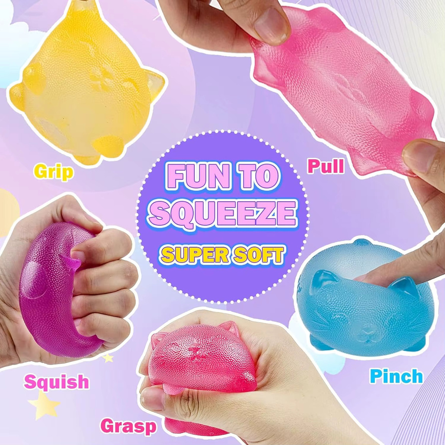 GSF Katzen-Squishy-Spielzeug, Quetsch-Fidget-Spielzeug, pink, multicolour - Bild 2