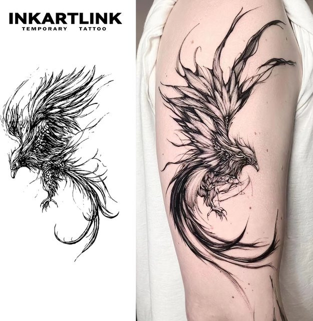 Roc Bird Temporärer Tattoo-Aufkleber, wasserfest, semi-permanent - Bild 1